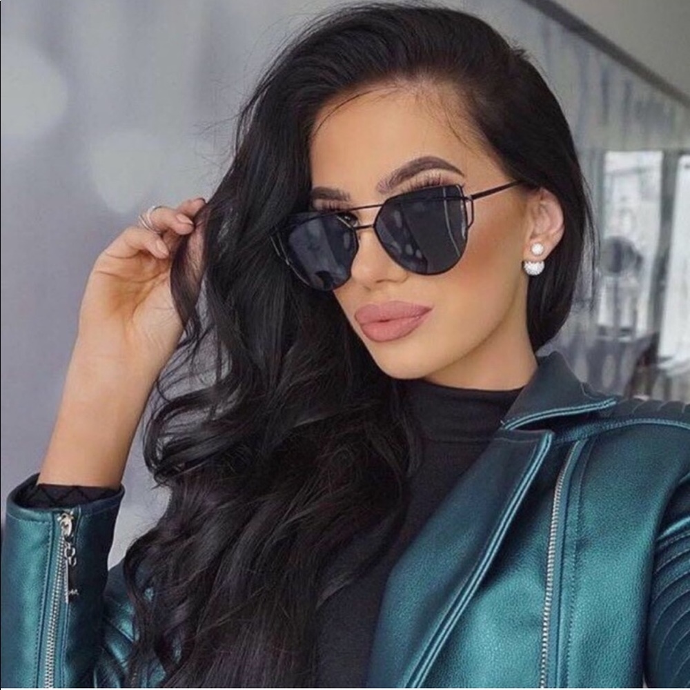 Black Mirrored Cat Eye Sunglasses